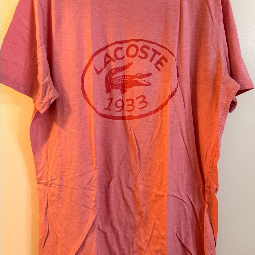 Lacoste 1933 Crocodile Graphic T-Shirt Red Slim Fit Men’s Size 6 | Large - Picture 8 of 8